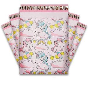 50 Pink Unicorn Designer Poly Mailer Bags 10"x13"